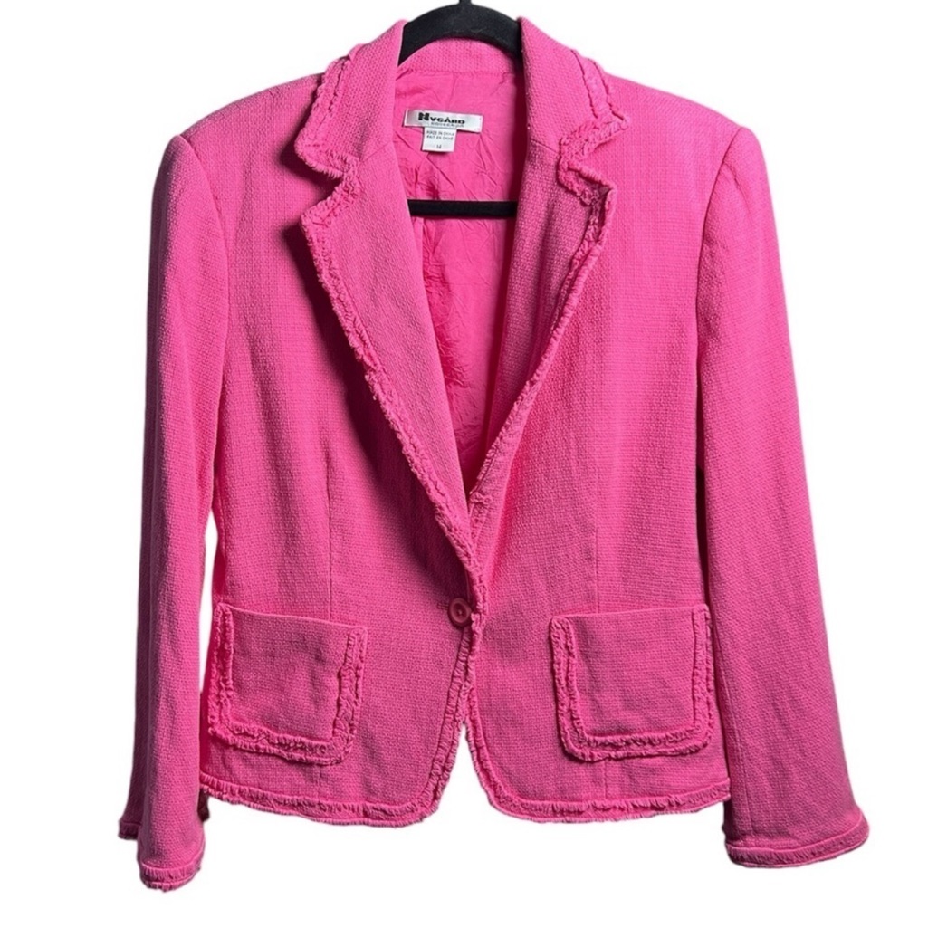 Vintage Peter Nygard Silk Blend Split Cuff Pink Blazer Vintage Sz 14=Med/Lg